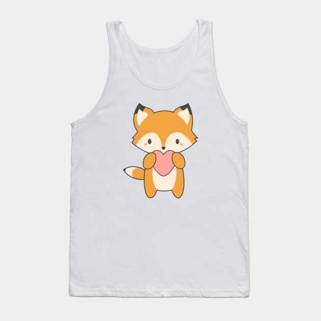 Kawaii Cute Red Fox T-Shirt Tank Top by happinessinatee